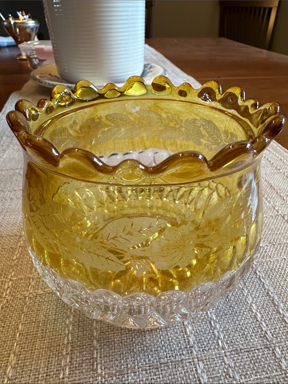 Vintage Amber Uranium Glass Bowl